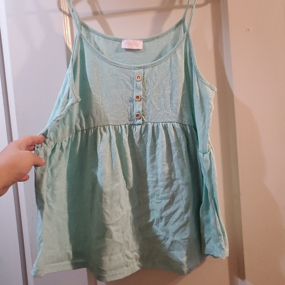 Pink lily peplum tank